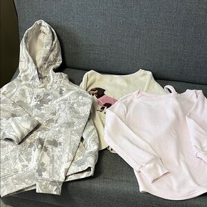 Abercrombie & Fitch Gray Camouflage Hoodie / Pink and Beige Sweater 3 pieces